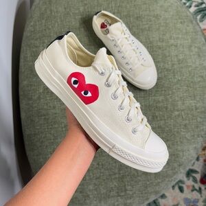 Converse Comme des Garcons PLAY, Cream Red Heart, Women's 8